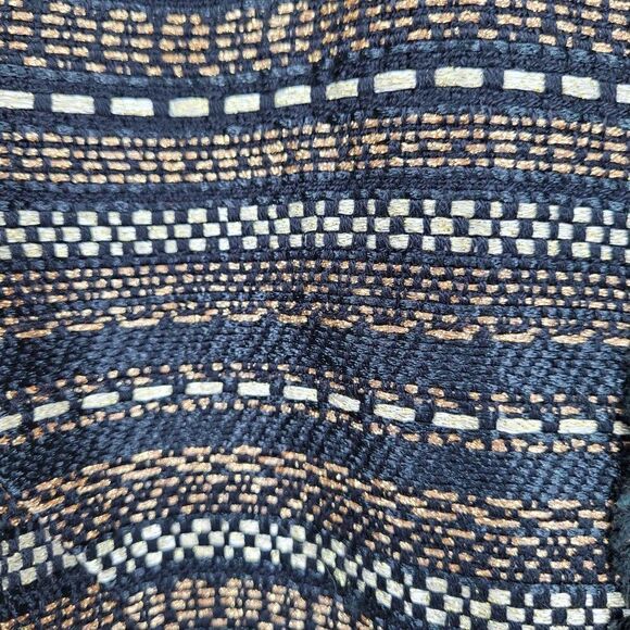 Chico's Boucle Tweed Blazer Size 1 M Black Gold Metallic Striped Chain Trim - Picture 9 of 12